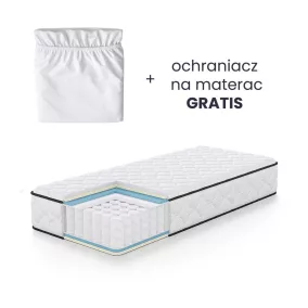   AKORD Furniture Factory rugós matrac védőhuzattal 80x190 cm H3 fehér 24 cm magas
