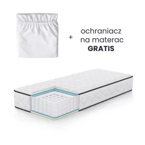   AKORD Furniture Factory rugós matrac védőhuzattal 80x200 cm H3 fehér 24 cm magas