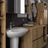 VAMI W35 Fali Fürdőszobaszekrény Artisan Tölgy Grafit Szürke