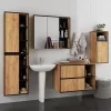 AKORD VAMI W35 Fali Fürdőszobai Szekrény Craft Tölgy-Fekete