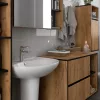 AKORD VAMI W35 Fali Fürdőszobai Szekrény Craft Tölgy-Fekete