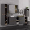 AKORD VAMI W35 Fali Fürdőszobai Szekrény Grafit Szürke Artisan Tölgy
