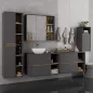   AKORD VAMI W35 Fali Fürdőszobai Szekrény Grafit Szürke Artisan Tölgy