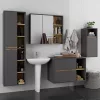 AKORD VAMI W35 Fali Fürdőszobai Szekrény Grafit Szürke Artisan Tölgy
