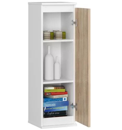 AKORD CLP Fali Vitrin W30 Laminált Fehér-Sonoma
