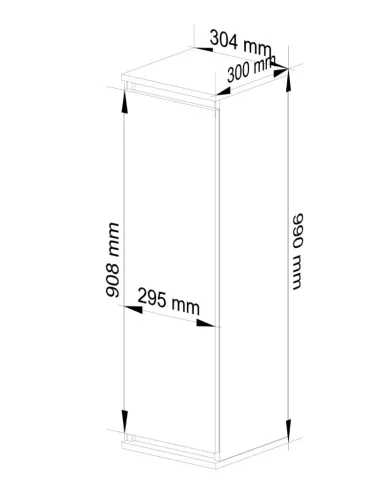 AKORD CLP Fali Vitrin W30 Laminált Fehér-Sonoma