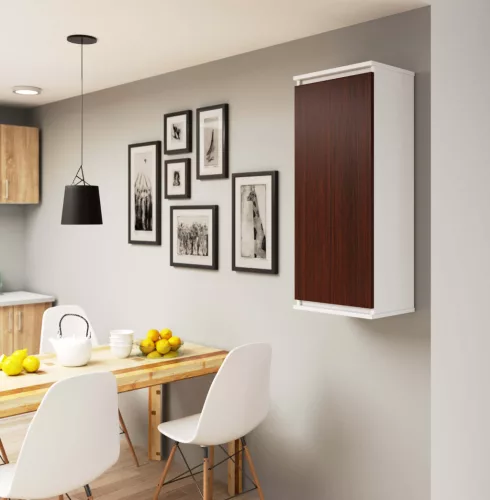 AKORD CLP W40 Fali Vitrin Laminált Fehér-Wenge