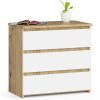 AKORD CLP Artisan Komód 3 Fiókos Laminált Tölgy/Fehér
