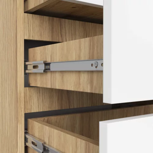 AKORD CLP Artisan Komód 3 Fiókos Laminált Tölgy/Fehér