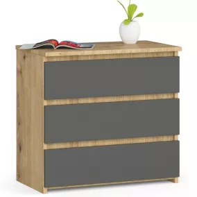 AKORD CLP Artisan Fiókos Komód Laminált Tölgy-Szürke