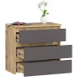 AKORD CLP Artisan Fiókos Komód Laminált Tölgy-Szürke