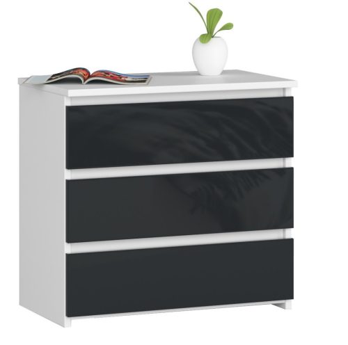 AKORD CL3 60 cm Éjjeliszekrény Fehér/Grafit Magasfényű