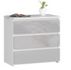 AKORD CL3 Éjjeliszekrény Laminált Fehér/Metál Magasfényű 60 cm