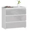 AKORD CL3 Éjjeliszekrény Laminált Fehér/Metál Magasfényű 60 cm