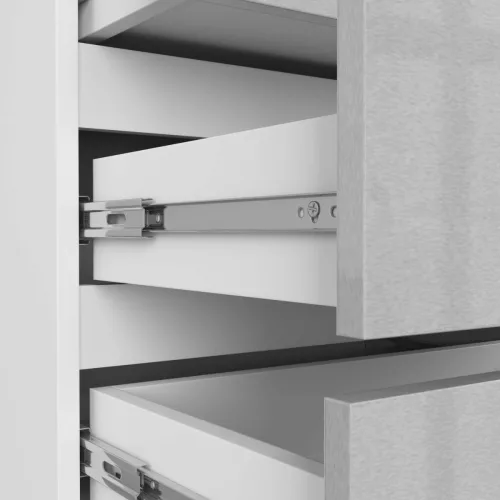 AKORD CL3 Éjjeliszekrény Laminált Fehér/Metál Magasfényű 60 cm
