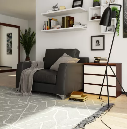 AKORD CLP 3 Fiókos Éjjeliszekrény Wenge-Fehér Laminált
