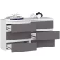AKORD CL100 Modern 6-Fiókos Komód Laminált Fehér-Szürke