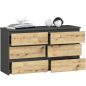 AKORD CL100 Modern Fiókos Komód Laminált Szürke Artisan Tölgy 6-Fiókos