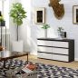 AKORD CL100 Modern 6-Fiókos Komód Laminált Grafitszürke-Fehér
