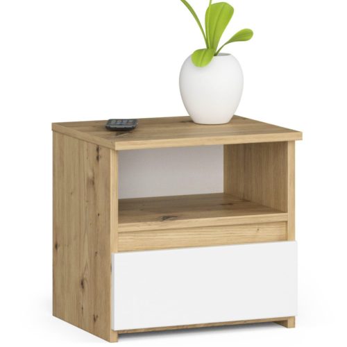 AKORD CL1 Artisan Tölgy Fehér Éjjeliszekrény