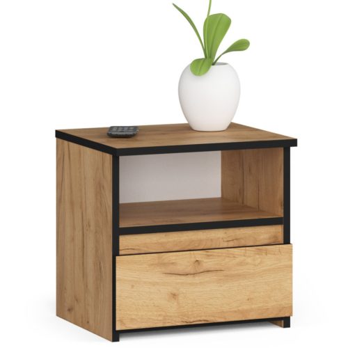 AKORD CL1 Tölgy Craft Éjjeliszekrény Laminált Fiókos