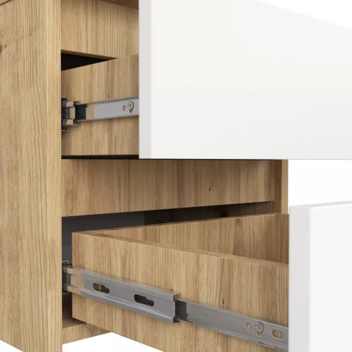 AKORD CLP Artisan Éjjeliszekrény Laminált Tölgy-Fehér 2 Fiókos