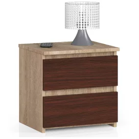   AKORD CLP Éjjeliszekrény Laminált Sonoma Tölgy/Wenge Kétfiókos