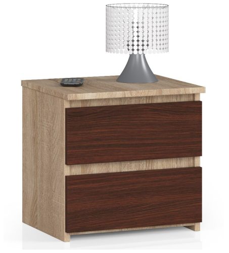 AKORD CLP Éjjeliszekrény Laminált Sonoma Tölgy/Wenge Kétfiókos