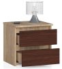 AKORD CLP Éjjeliszekrény Laminált Sonoma Tölgy/Wenge Kétfiókos