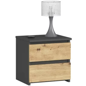   AKORD CLP CL2 Éjjeliszekrény Laminált Grafitszürke Artisan Tölgy