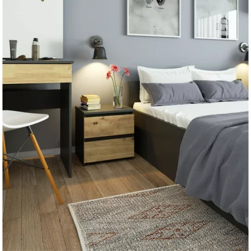 AKORD CLP CL2 Éjjeliszekrény Laminált Grafitszürke Artisan Tölgy