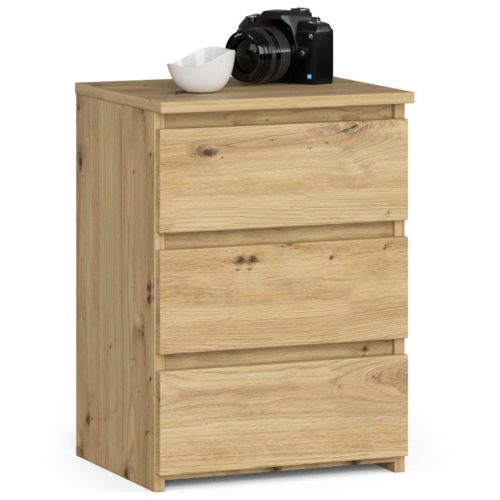 AKORD CL3 Artisan Tölgy Éjjeliszekrény 3 Fiókos