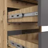 AKORD CL3 Artisan Tölgy Éjjeliszekrény Szürke 3 Fiókos