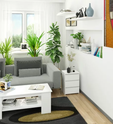 AKORD CL3 Kompakt Éjjeliszekrény Laminált Fehér Matt