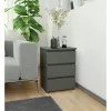 AKORD CL3 Éjjeliszekrény Laminált Grafitszürke Matt 3 Fiókos