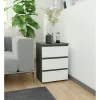 AKORD CL3 Kompakt Éjjeliszekrény Laminált Grafitszürke-Fehér 3-Fiókos