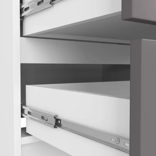 AKORD CLP Modern Komód 4 Fiókos Laminált Fehér-Szürke Matt