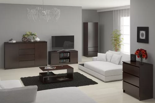 AKORD CLP K140 Komód Laminált Wenge 3 Ajtós 3 Fiókos