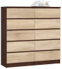 AKORD CLP K120 Komód Laminált Wenge-Sonoma 10 Fiókos