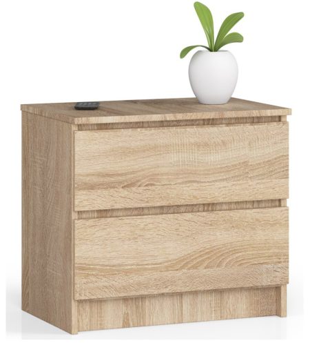 AKORD CLP K60 Éjjeliszekrény Laminált Sonoma Tölgy 2 Fiókos