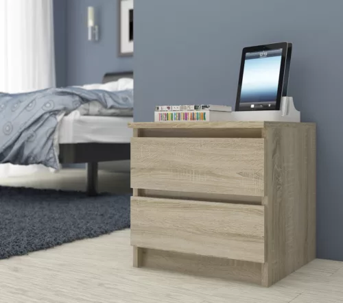 AKORD CLP K60 Éjjeliszekrény Laminált Sonoma Tölgy 2 Fiókos