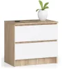 AKORD CLP K60 Komód Laminált Sonoma Tölgy Fehér 2 Fiókos