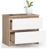 AKORD CLP K60 Komód Laminált Sonoma Tölgy Fehér 2 Fiókos