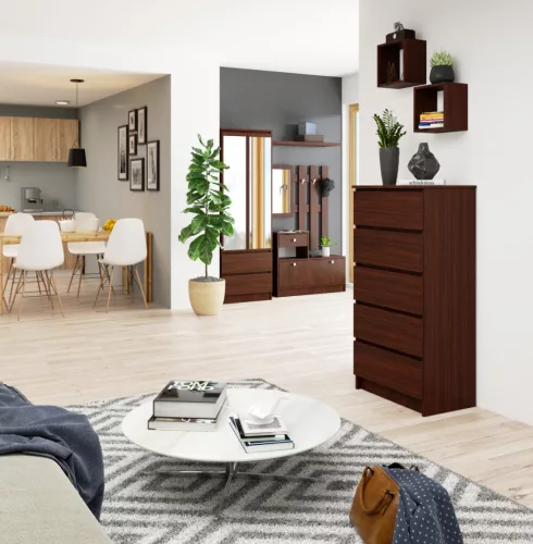 AKORD CLP 5 Fiókos Komód Wenge Laminált 60cm