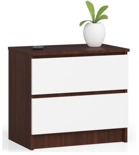 AKORD CLP Kétfiókos Komód Wenge-Fehér Laminált