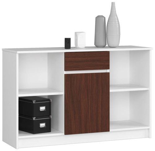 AKORD B-17 Modern Komód Laminált Fehér-Wenge 120cm