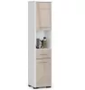 AKORD FIN Fürdőszobai Oszlopszekrény 140cm Fehér-Cappuccino Magasfényű
