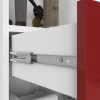 AKORD FIN Fürdőszobai Oszlopszekrény Magasfényű Piros-Fehér 140cm