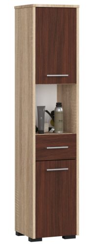 AKORD FIN Fürdőszobai Oszlopszekrény 140cm Sonoma Tölgy Wenge
