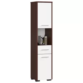 AKORD FIN Fürdőszobai Oszlopszekrény 140cm Wenge Fehér